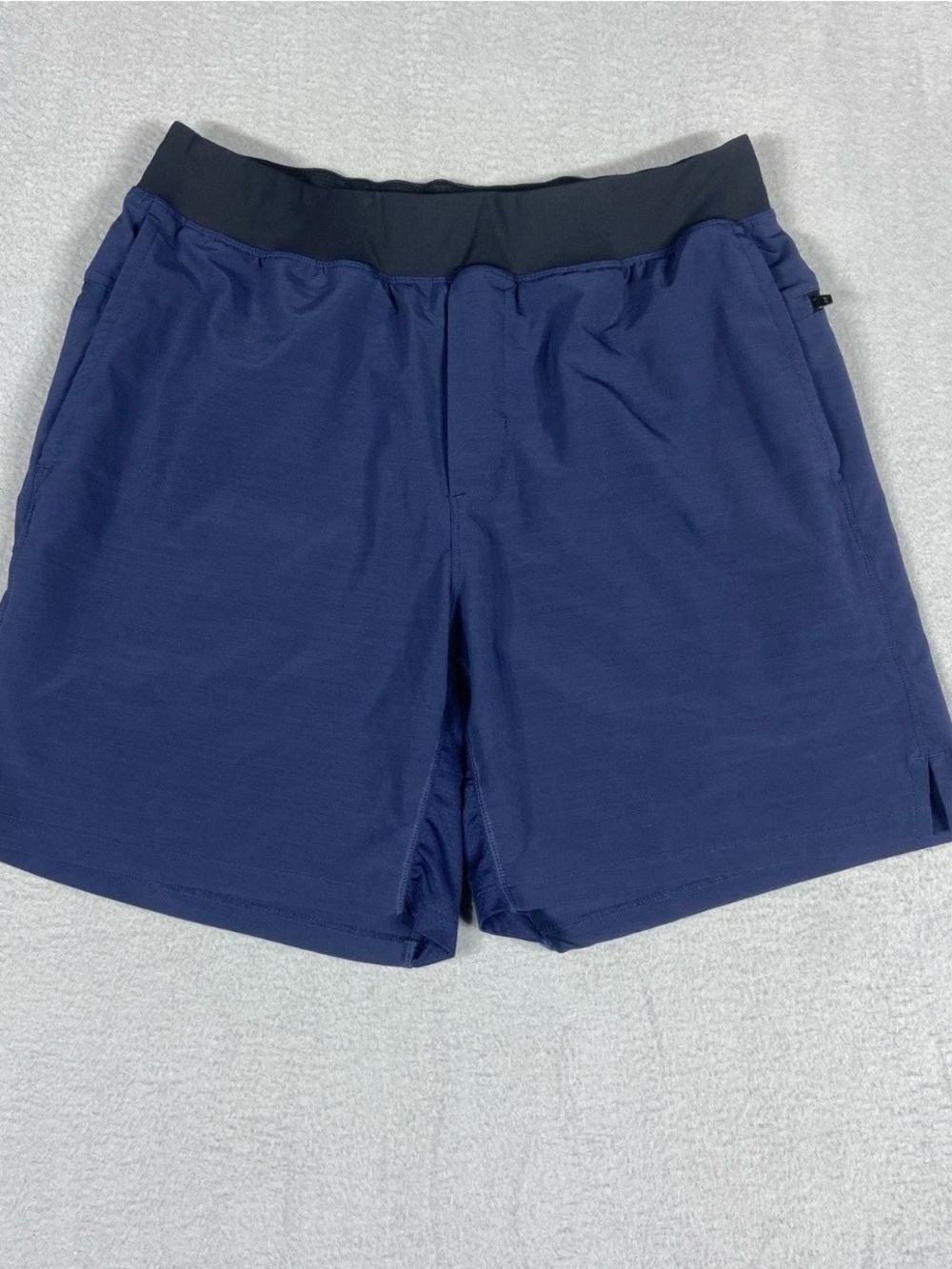 Fabletics Men's Navy Blue Athletic Shorts with Black Waistband